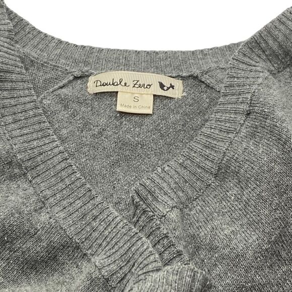 Double Zero SET OF 2 Knit Ponchos Fringe Hem Long Sleeve Tan Gray Soft Size S - Picture 9 of 12